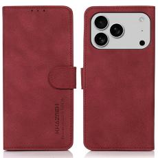 KHAZNEH iPhone 17 Pro Fodral L&auml;der R&ouml;d