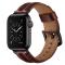 Äkta Läder Armband Apple Watch 42/44/45/49 mm Mörk Brun