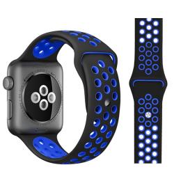 Ihåligt Silikon Armband Apple Watch 41/40/38 mm (M/L) - Svart/Blå