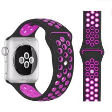 Ihåligt Silikon Armband Apple Watch 41/40/38 mm (M/L) - Svart/Lila