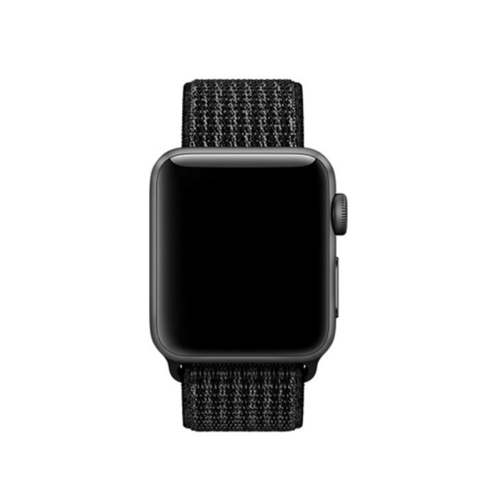 Bild 2, Nylon Armband Apple Watch 42/44/45/49 mm Svart