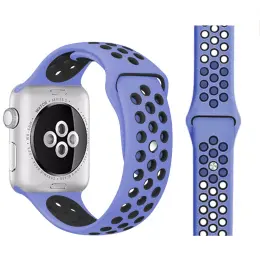 Ihåligt Silikon Armband Apple Watch 41/40/38 mm (M/L) - Lila/Svart