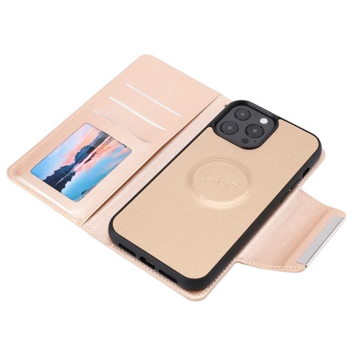 Bild 5, iPhone 13 Pro - 2in1 Magnet Fodral / Skal - Guld