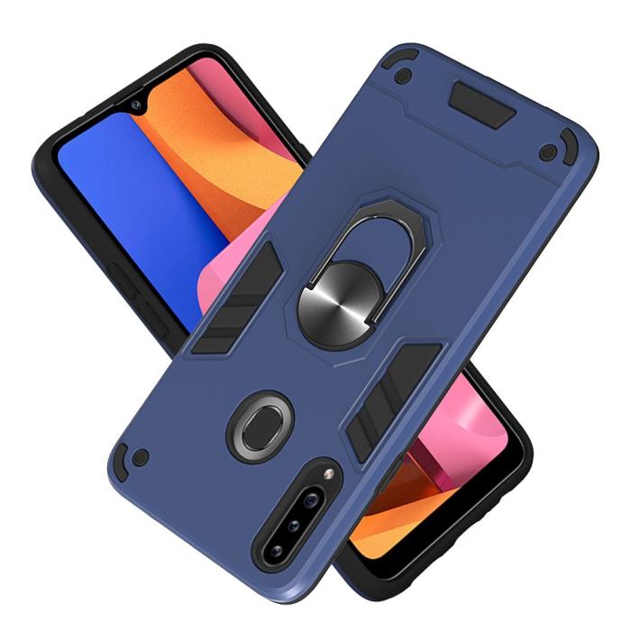 Bild 2, Samsung Galaxy A20s - Ring Skal - Mörk Blå