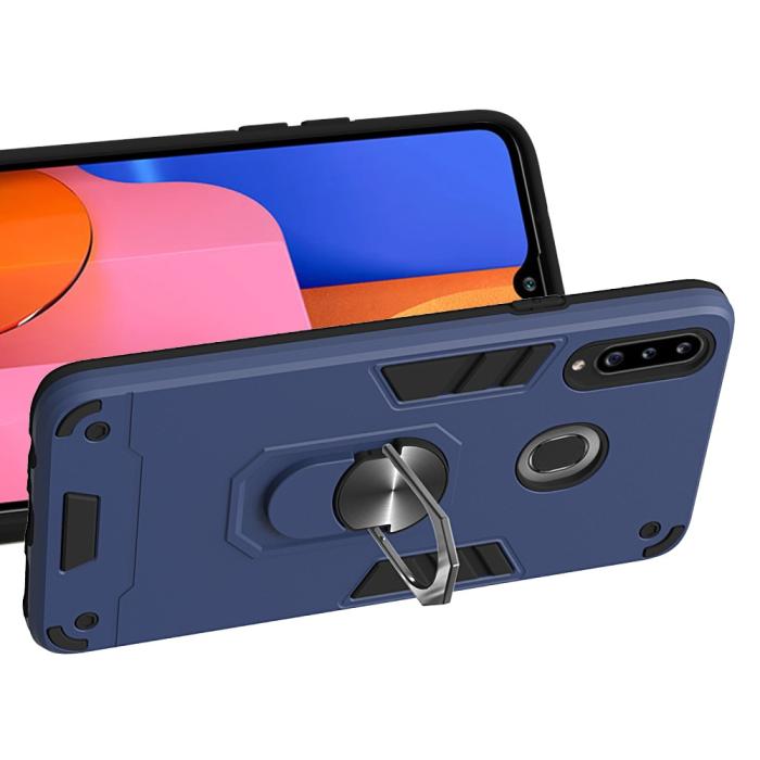 Bild 3, Samsung Galaxy A20s - Ring Skal - Mörk Blå