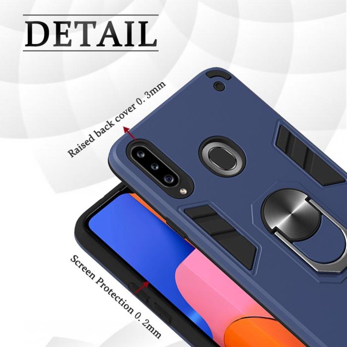 Bild 5, Samsung Galaxy A20s - Ring Skal - Mörk Blå