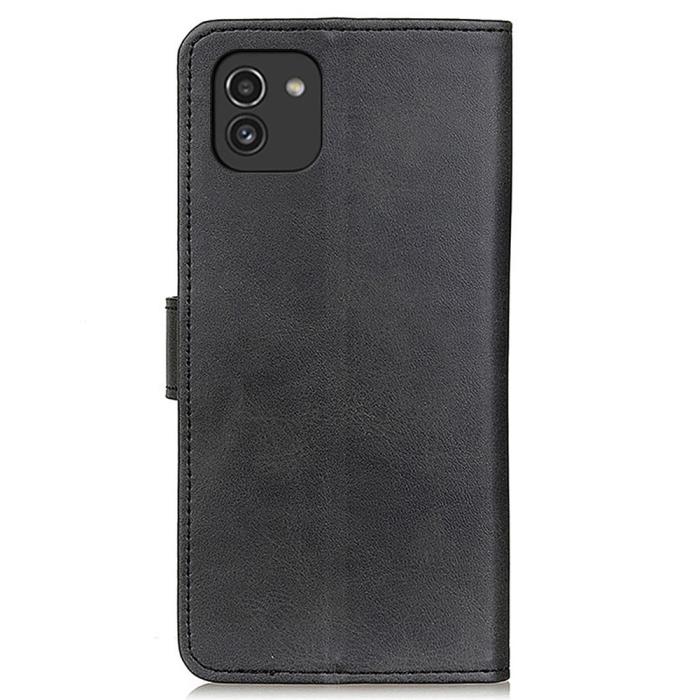Bild 3, Samsung Galaxy A03 Fodral Solid Läder Svart
