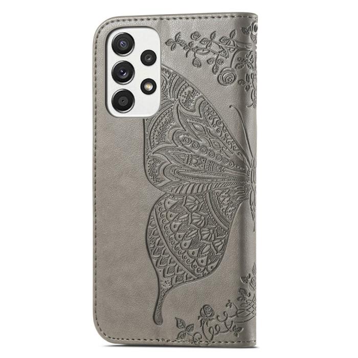 Bild 3, Samsung Galaxy A53 5G Fodral Butterfly Grå