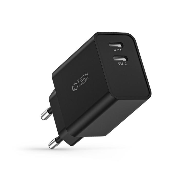 Bild 6, Tech-Protect 35W PD 2x USB-C Väggladdare Svart