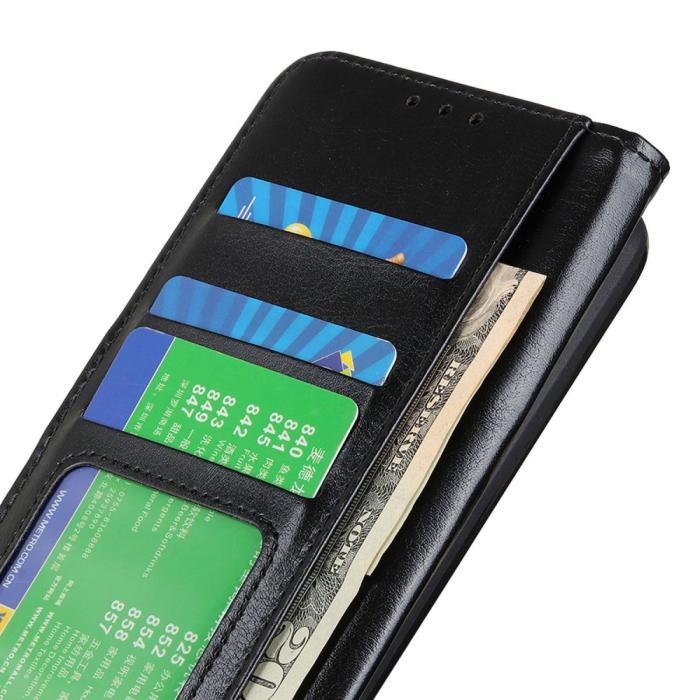 Bild 4, Samsung Galaxy A34 5G Fodral Crazy Horse Läder Svart