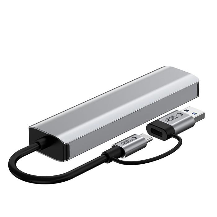 Bild 5, Tech-Protect 5in1 USB-C/USB-A Hub - USB-C / USB 3.0/2.0 / RJ45