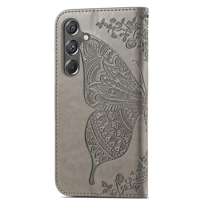 Bild 4, Samsung Galaxy A15 5G Fodral Big Butterfly Grå