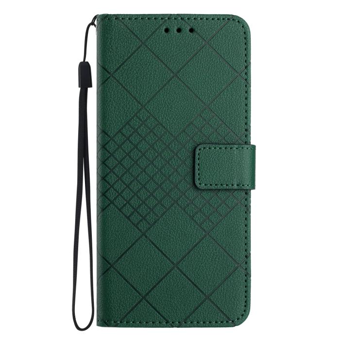 Bild 2, Samsung Galaxy A57 5G Fodral Läder Rhombus Grön