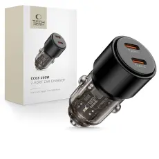 Tech-Protect 100W PD USB-C / USB-A Billaddare Svart