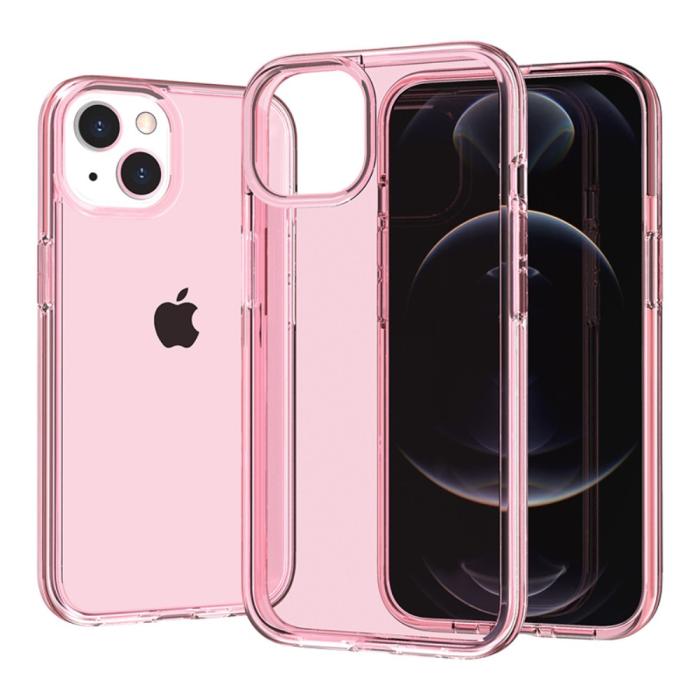 Bild 1, iPhone 15 Skal Hybrid Transparent Rosa