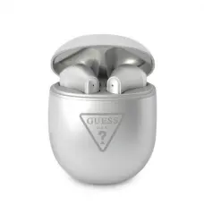 Guess True Wireless Hörlurar Triangle Logo Metallic Silver
