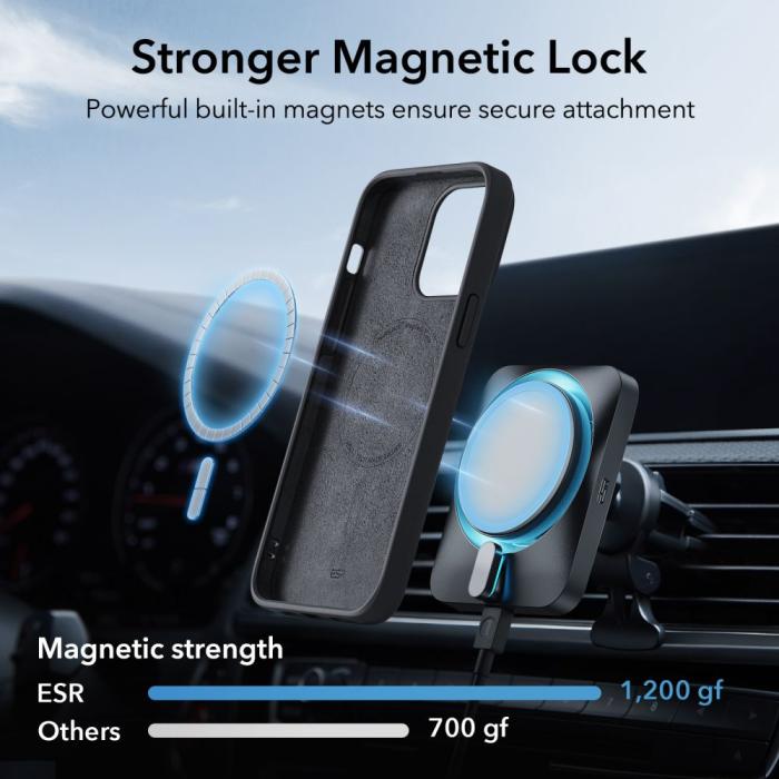 Bild 4, ESR iPhone 15 Plus Skal MagSafe Cloud HaloLock Svart