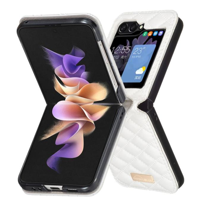 Bild 1, Galaxy Z Flip 6 / 7 FE Skal Diamond Textur Vit
