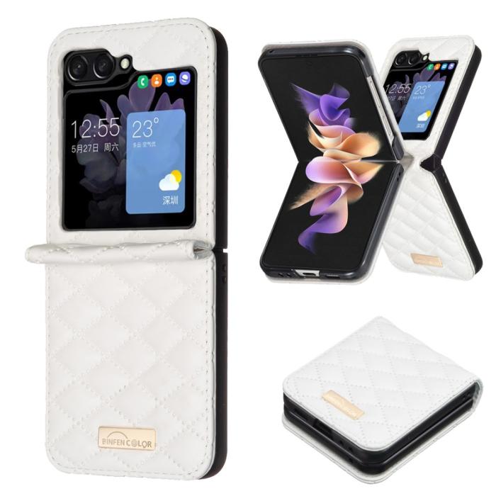 Bild 2, Galaxy Z Flip 6 / 7 FE Skal Diamond Textur Vit