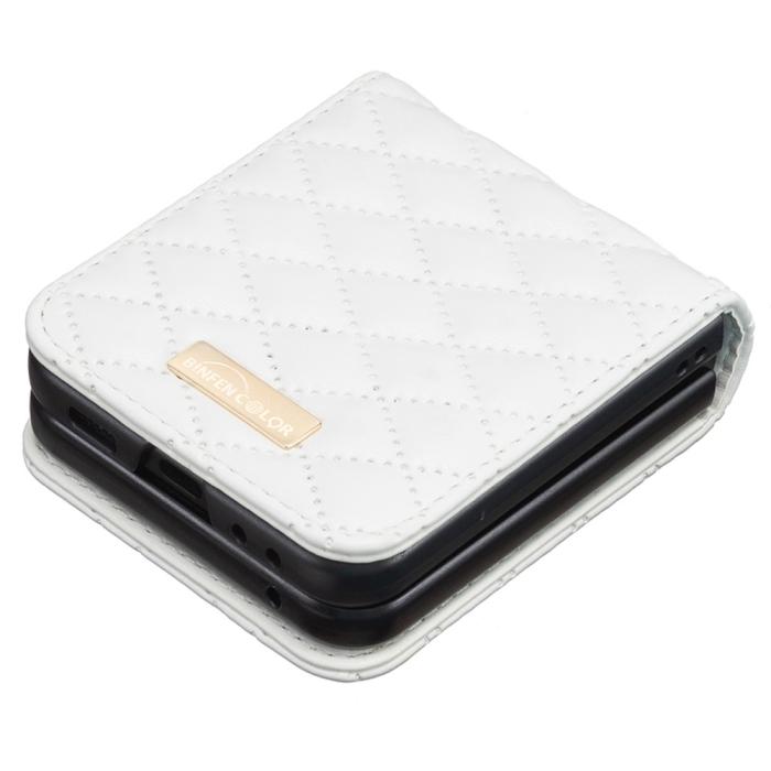 Bild 4, Galaxy Z Flip 6 / 7 FE Skal Diamond Textur Vit