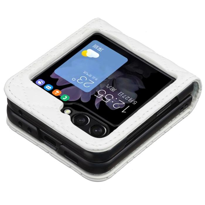 Bild 5, Galaxy Z Flip 6 / 7 FE Skal Diamond Textur Vit