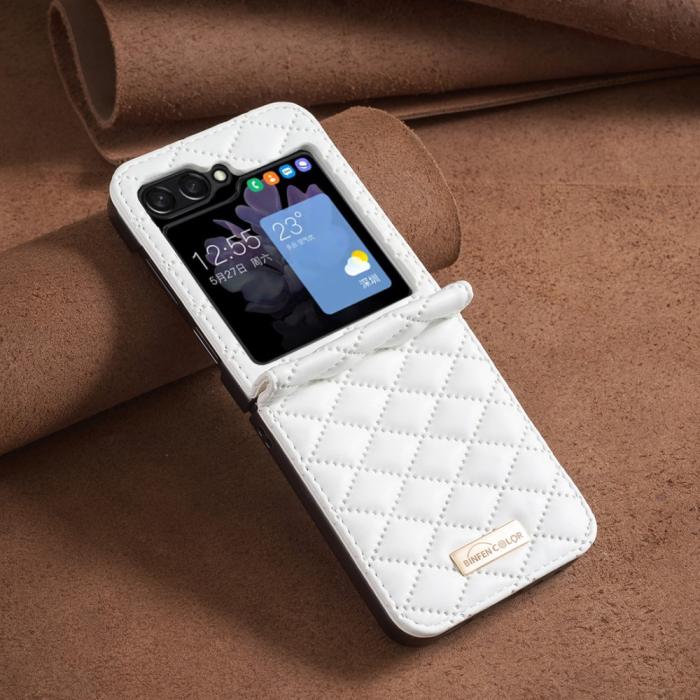 Bild 6, Galaxy Z Flip 6 / 7 FE Skal Diamond Textur Vit