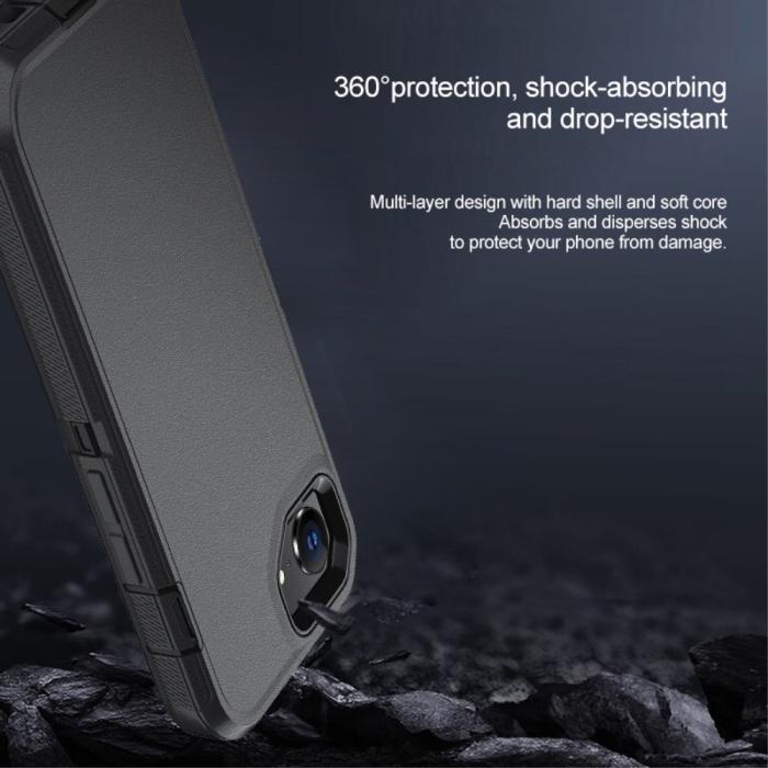 Bild 6, iPhone 17e/16e Skal Extreme Shockproof Hybrid Svart/Orange