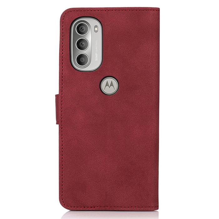 Bild 3, KHAZNEH Motorola Moto G51 Fodral Retro Läder Röd