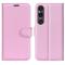 Sony Xperia 1 VI Fodral Litchi Läder Ljus Rosa