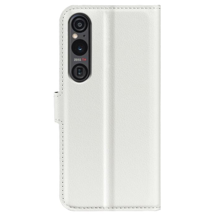 Bild 6, Sony Xperia 1 VI Fodral Litchi Läder Vit