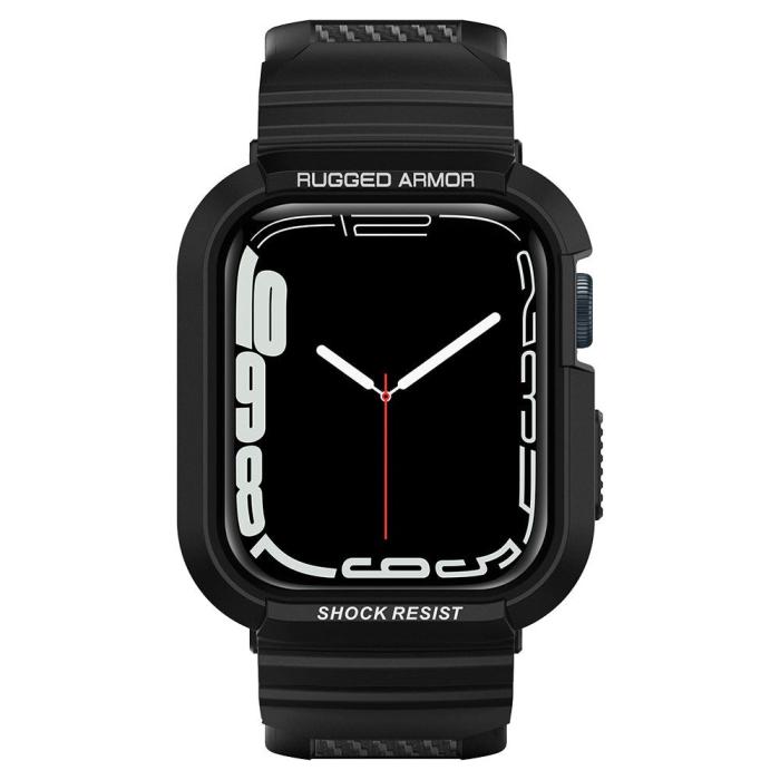 Bild 2, Spigen Apple Watch 44/45 mm Skal/Armband Rugged Armor 'Pro' Svart