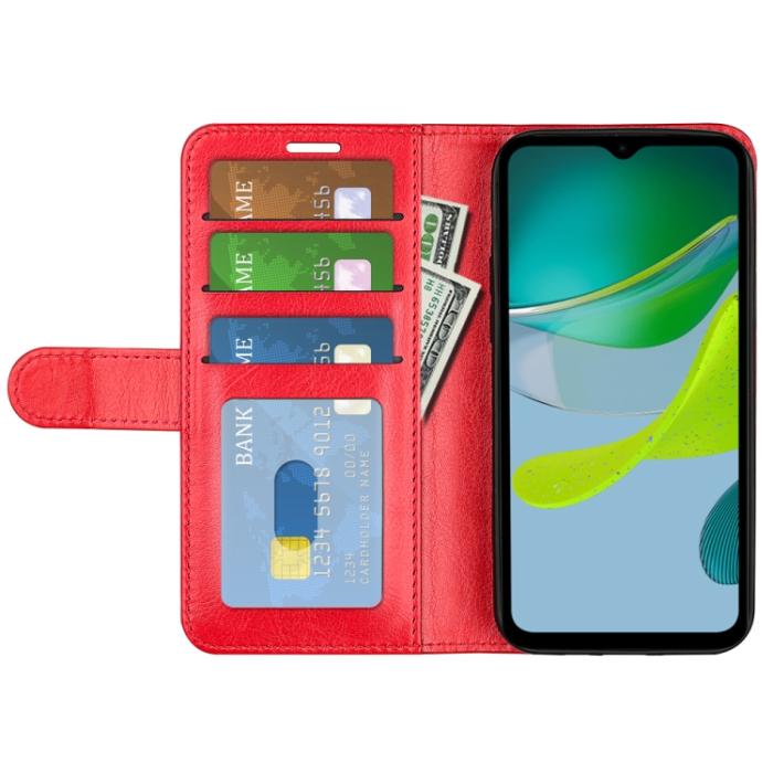 Bild 4, Motorola Moto E13 Fodral Crazy Horse Läder Röd