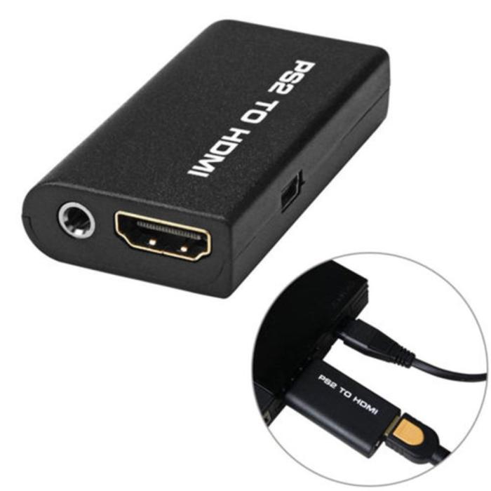 Bild 1, PS2 till HDMI Med AUX Adapter Svart