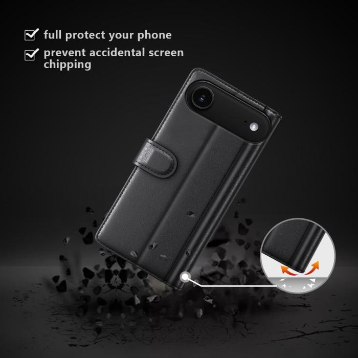 Bild 2, iPhone Air Fodral Premium Äkta Läder Svart