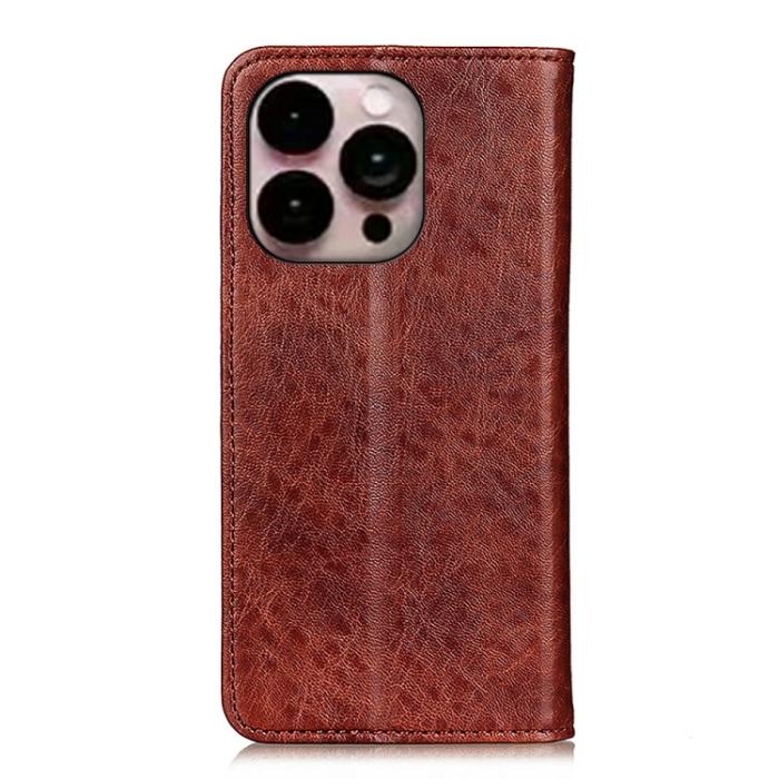 Bild 3, iPhone 14 Pro Max Fodral Flip Läder Brun