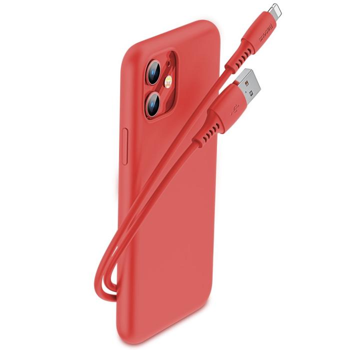 Bild 4, Baseus 1.2m Lightning Kabel 2.4A - Röd