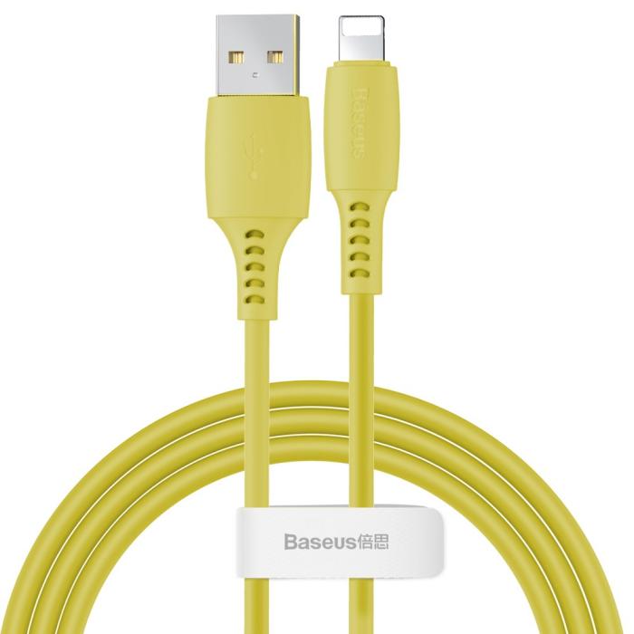 Bild 1, Baseus 1.2m Lightning Kabel 2.4A - Gul