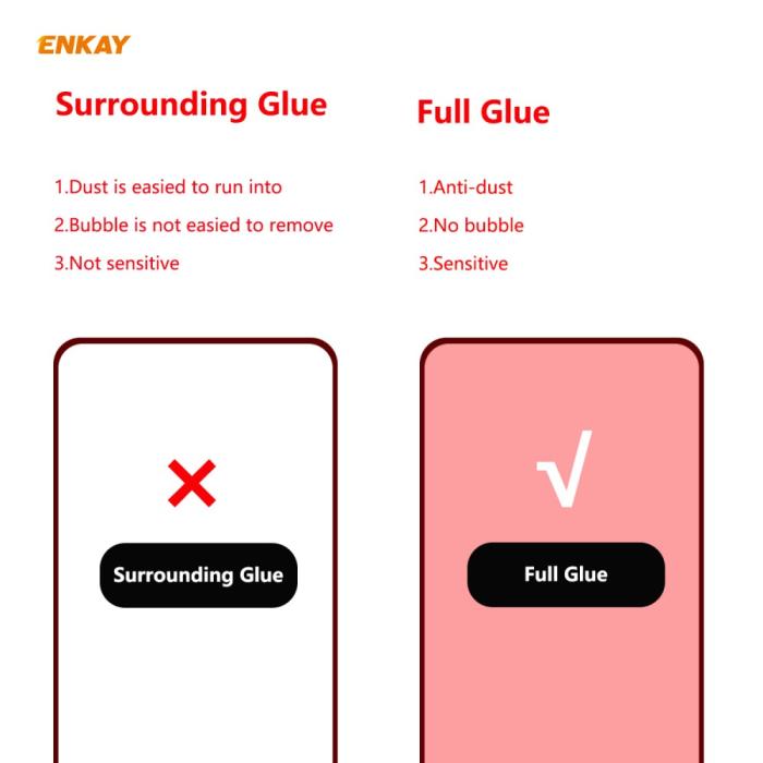 Bild 3, Xiaomi Redmi Note 9 Pro/Note 9S - ENKAY Heltäckande Skärmskydd I Härdat Glas