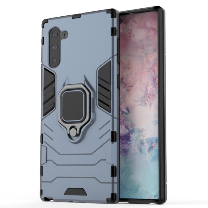 Bild 2, Samsung Galaxy Note 10 - Armour Ring Skal - Navy Blue