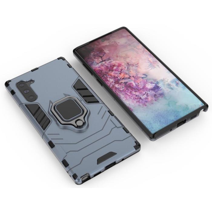 Bild 3, Samsung Galaxy Note 10 - Armour Ring Skal - Navy Blue