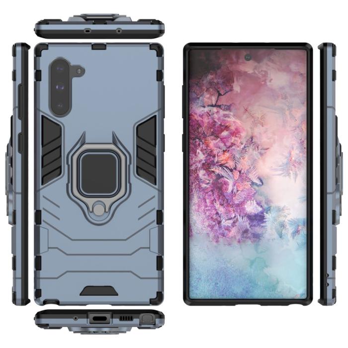 Bild 4, Samsung Galaxy Note 10 - Armour Ring Skal - Navy Blue