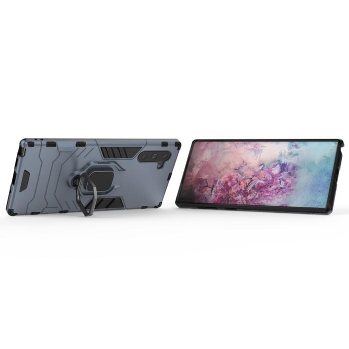 Bild 5, Samsung Galaxy Note 10 - Armour Ring Skal - Navy Blue