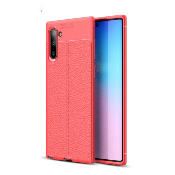 Bild 1, Samsung Galaxy Note 10 - Litchi läderskal - Röd