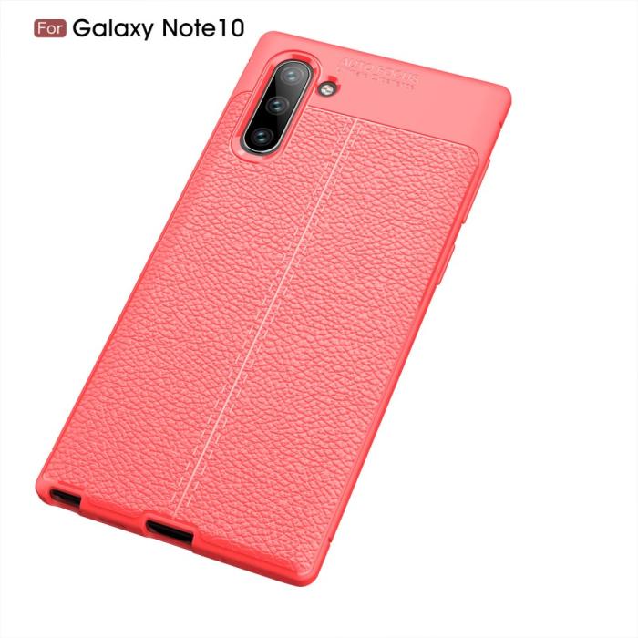 Bild 2, Samsung Galaxy Note 10 - Litchi läderskal - Röd