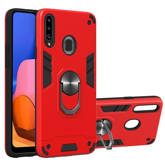 Bild 1, Samsung Galaxy A20s - Ring Skal - Röd
