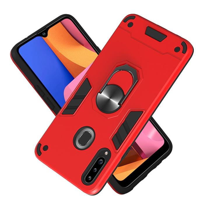Bild 2, Samsung Galaxy A20s - Ring Skal - Röd