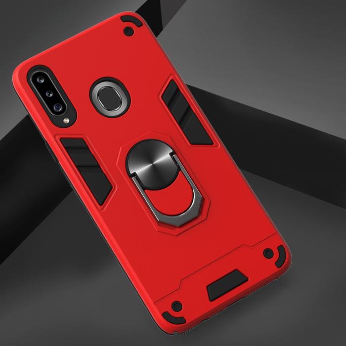 Bild 4, Samsung Galaxy A20s - Ring Skal - Röd