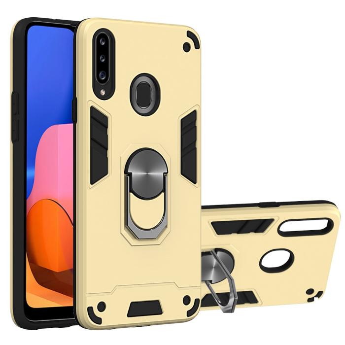 Bild 1, Samsung Galaxy A20s - Ring Skal - Guld