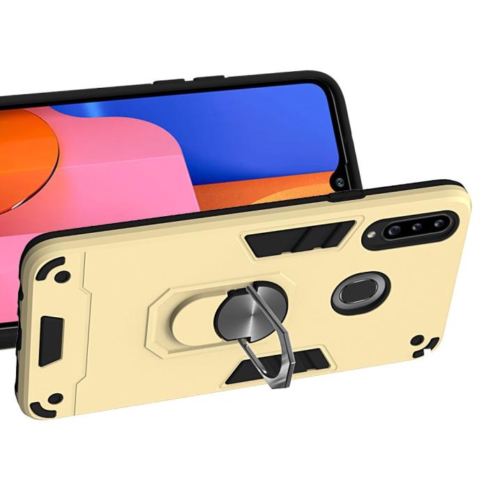 Bild 3, Samsung Galaxy A20s - Ring Skal - Guld
