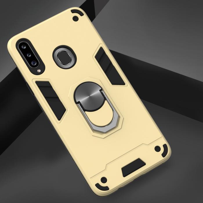 Bild 4, Samsung Galaxy A20s - Ring Skal - Guld